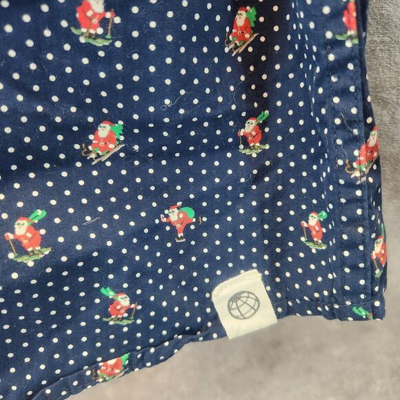 Free Planet Boy Long Sleeve Button Down Christmas Shirt Size 5 Santa Holiday EUC - Picture 2 of 6
